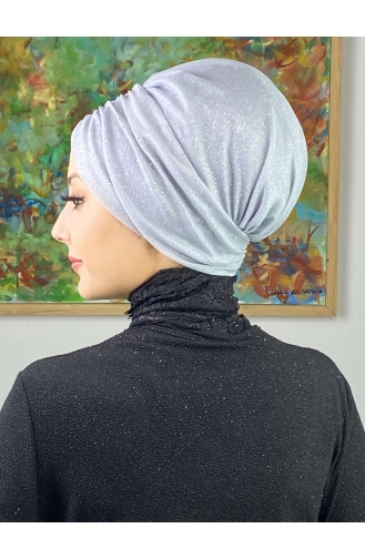 قلنسوة خارجية متلألئة موديل سلطان 20ARA181222-10 رمادي فضي 20ARA181222-10