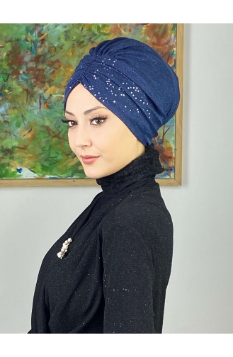 Bonnet Extérieur Réuni à Paillettes Modèle Sultan 20ARA181222-02 Bleu Marine 20ARA181222-02