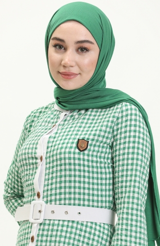 Ekoseli Armalı Elbise Mint 10903
