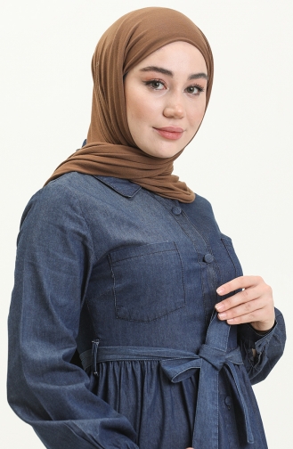 Robe Hijab Bleu Foncé 1007-01