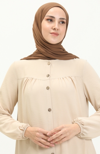 Tunika mit Faltendetails 1189-05 Beige 1189-05