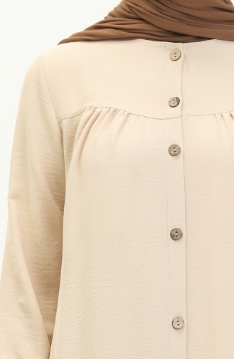 Tunika mit Faltendetails 1189-05 Beige 1189-05