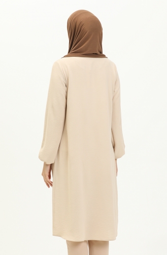 Tunika mit Faltendetails 1189-05 Beige 1189-05