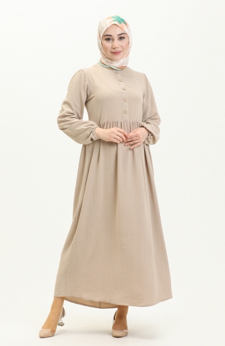 فستان بني مائل للرمادي 1518TGM.VZN