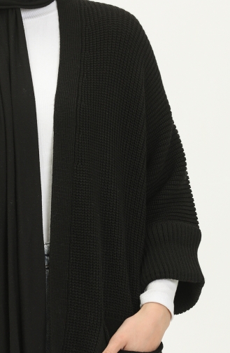 Cardigan Long à Poche en Maille 0549-08 Noir 0549-08