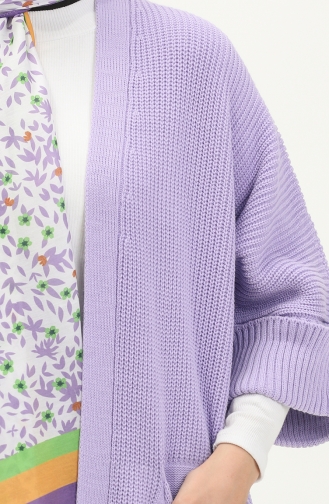 Pocketed Knit Long Cardigan 0549-11 Lilac 0549-11