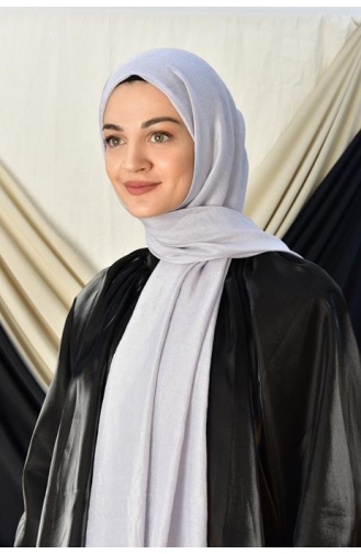 Burden Kehribar Düz Şal 000057-10 Gümüş Gri