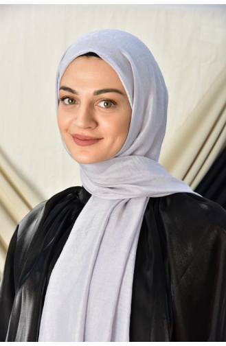 Burden Kehribar Düz Şal 000057-10 Gümüş Gri