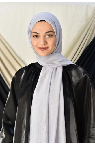 Burden Kehribar Düz Şal 000057-10 Gümüş Gri