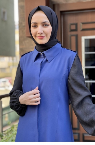 Gömlek Yakalı Yelek Koyu İndigo