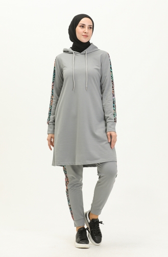 Survêtement A Capuche Rayé Camouflage 2050-03 Gris Foncé 2050-03