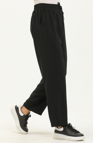 Wide Leg Pocket Pants 6106c-04 Black 6106C-04