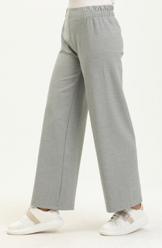 Pantalon Large à Taille Élastique 2951-05 Gris 2951-05