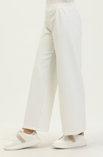 Hose mit weitem Bein und elastische Taille 2951-06 Ekrü 2951-06