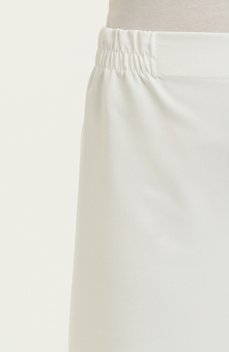 Hose mit weitem Bein und elastische Taille 2951-06 Ekrü 2951-06