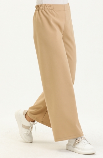 Wide Leg  Elastic Waist Pants 2951-08 Camel 2951-08