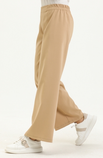 Wide Leg  Elastic Waist Pants 2951-08 Camel 2951-08