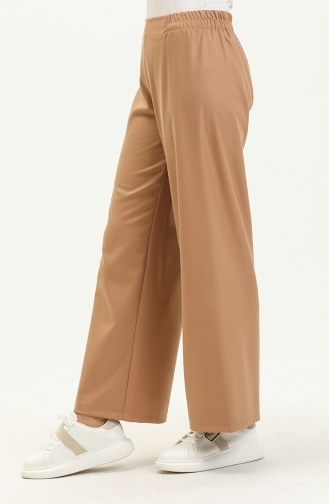 Wide Leg Elastic Waist Pants 2951-10 Milk Coffee  2951-10