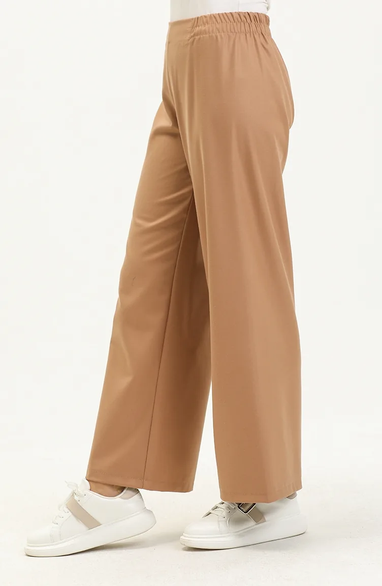 Pantalon Large à Taille élastique 2951-10 Café au Lait 2951-10