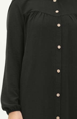 Shirred Detail Tunic 1189-02 Black 1189-02