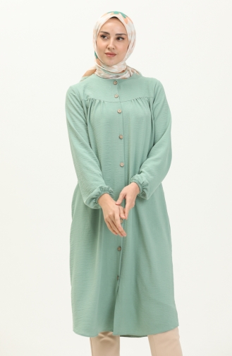 Shirred Detail Tunic 1189-03 Green Almond 1189-03