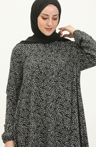 Patterned Asymmetrical Tunic 1637-01 Black 1637-01