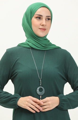 Tunique Avec Collier 1638-02 Vert Emeraude 1638-02