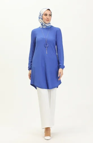 Crepe Fabric Necklace Tunic 1638-03 Saxe 1638-03