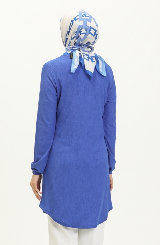 Crepe Fabric Necklace Tunic 1638-03 Saxe 1638-03