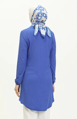 Crepe Fabric Necklace Tunic 1638-03 Saxe 1638-03