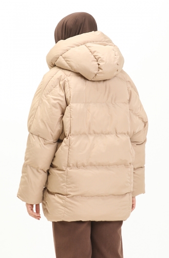 Oversize Şişme Mont Bej