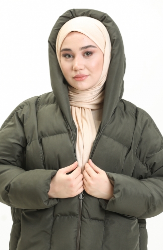 Oversize Şişme Mont Haki