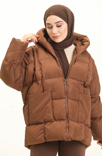 Oversize Şişme Mont Taba