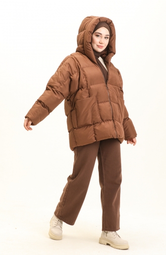 Oversize Şişme Mont Taba