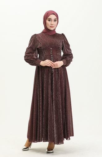 Weinrot Hijab-Abendkleider 13364