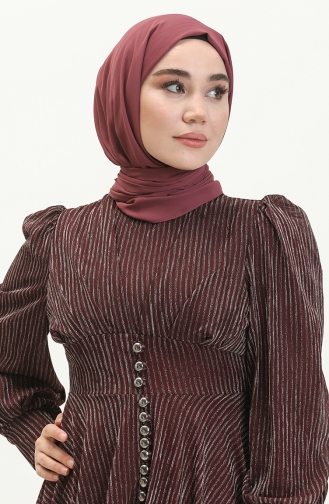 Weinrot Hijab-Abendkleider 13364