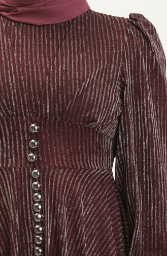 Weinrot Hijab-Abendkleider 13364