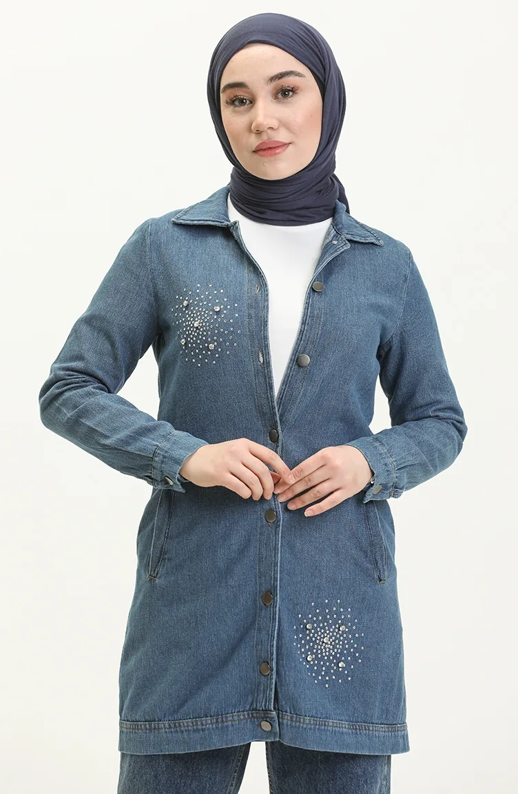 Jeansblau Hemd 14081