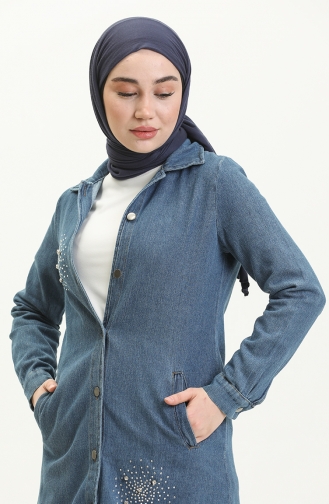 Jeansblau Hemd 14081