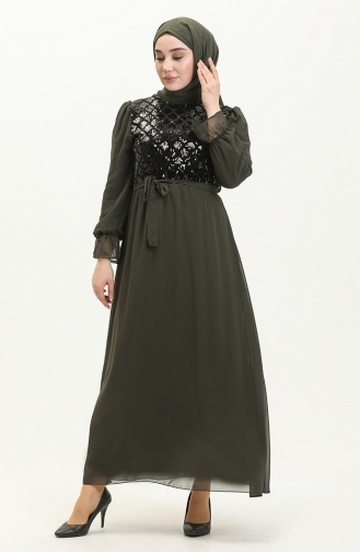 Khaki Hijab-Abendkleider 13714