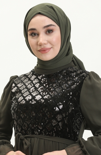 Khaki Hijab-Abendkleider 13714