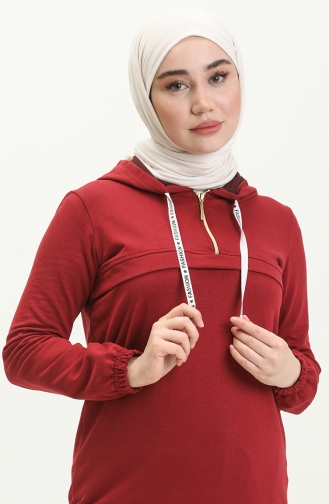 Yakası Fermuarlı Kanguru Model Takım Kırmızı