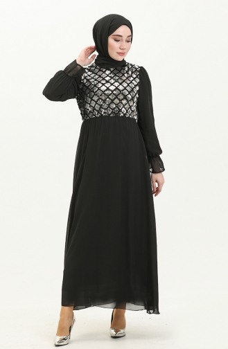 Schwarz Hijab-Abendkleider 13717