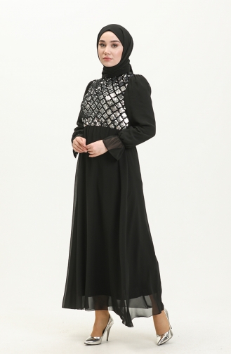 Schwarz Hijab-Abendkleider 13717