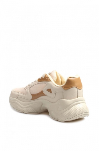 Kadın Sneaker Ayakkabı 666Za152 Ekru Taba