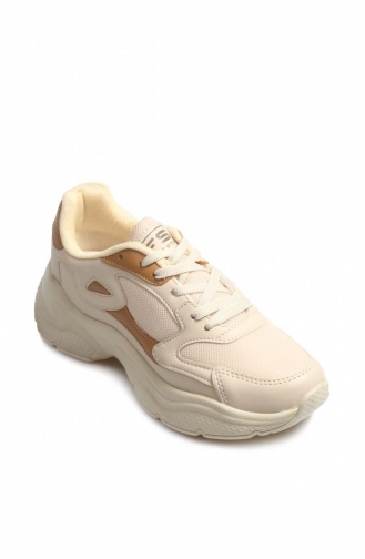 Kadın Sneaker Ayakkabı 666Za152 Ekru Taba