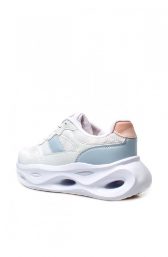 Kadın Sneaker Ayakkabı 666Za154 Beyaz Mavi Pudra