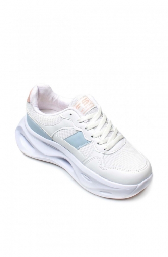 Kadın Sneaker Ayakkabı 666Za154 Beyaz Mavi Pudra