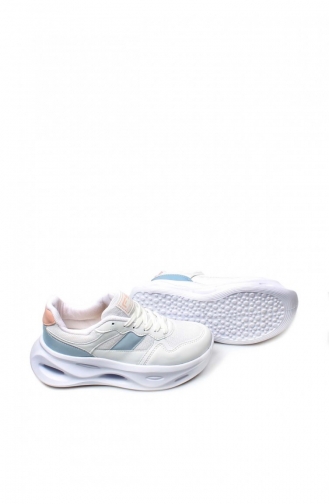 Kadın Sneaker Ayakkabı 666Za154 Beyaz Mavi Pudra
