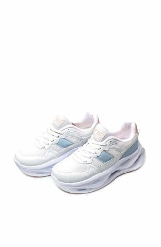 Kadın Sneaker Ayakkabı 666Za154 Beyaz Mavi Pudra